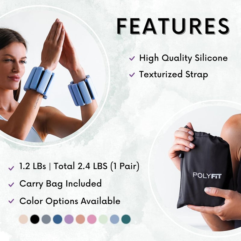 Polyfit Wrist & Ankle Weights - 1 Pair - Wearable Ankle Weights for Women and Men - Wearable Bracelet for Exercise, Yoga, Walking, Running, Dance, Barre, Pilates, Cardio, Aerobics - Image 4